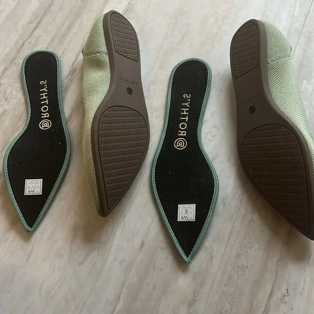 Rothy’s Limited Edition Mint Green Point EUC sz 9 - Picture 5 of 5